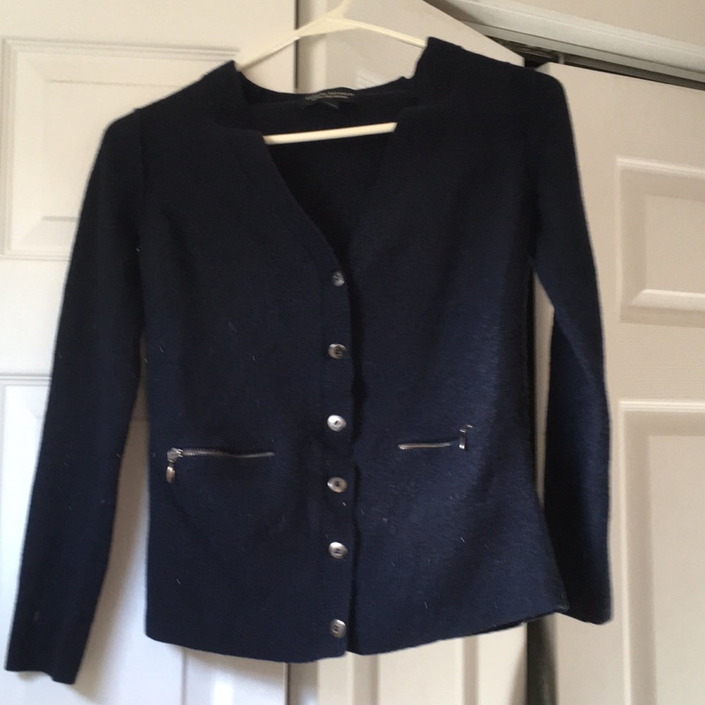 Banana Republic Navy Blue Wool Cardigan